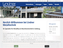 Tablet Screenshot of lindner-metalltechnik.at